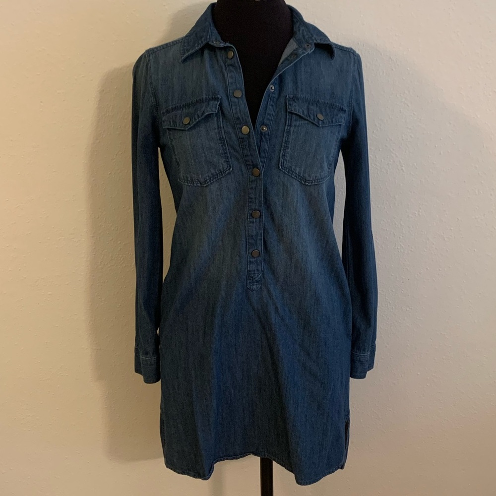 White House Black Market // blue jean dress